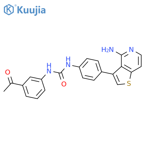 Urea, N-(3-acetylphenyl)-N'-[4-(4-aminothieno[3,2-c]pyridin-3-yl)phenyl]- structure