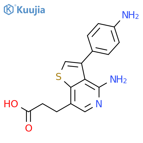Thieno[3,2-c]pyridine-7-propanoic acid, 4-amino-3-(4-aminophenyl)- structure