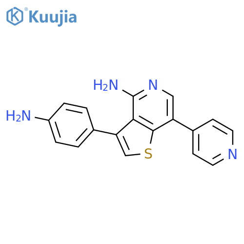 Thieno[3,2-c]pyridin-4-amine, 3-(4-aminophenyl)-7-(4-pyridinyl)- structure