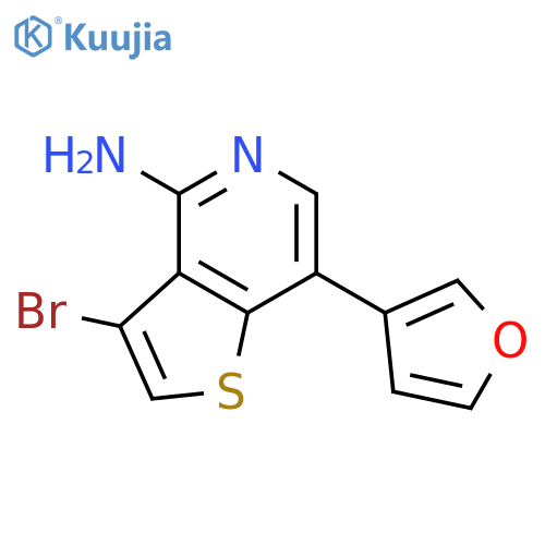Thieno[3,2-c]pyridin-4-amine, 3-bromo-7-(3-furanyl)- structure