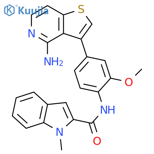 1H-Indole-2-carboxamide, N-[4-(4-aminothieno[3,2-c]pyridin-3-yl)-2-methoxyphenyl]-1-methyl- structure