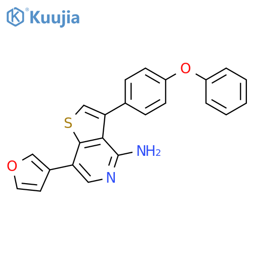 Thieno[3,2-c]pyridin-4-amine, 7-(3-furanyl)-3-(4-phenoxyphenyl)- structure