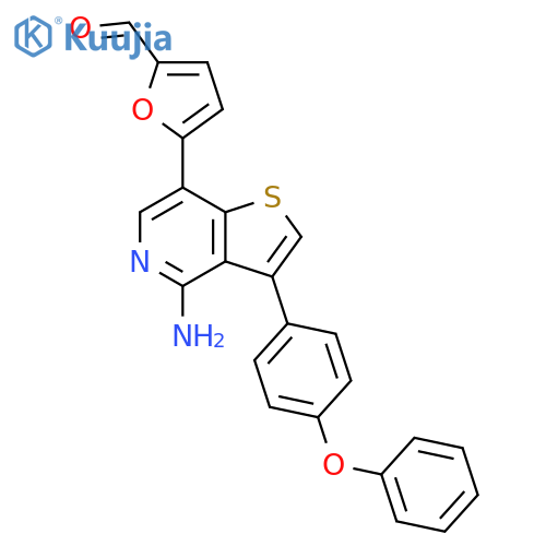 2-Furancarboxaldehyde, 5-[4-amino-3-(4-phenoxyphenyl)thieno[3,2-c]pyridin-7-yl]- structure