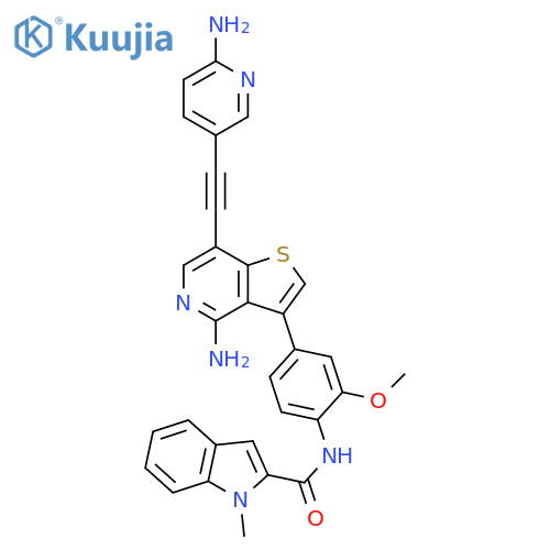 1H-Indole-2-carboxamide,N-[4-[4-amino-7-[(6-amino-3-pyridinyl)ethynyl]thieno[3,2-c]pyridin-3-yl]-2-methoxyphenyl]-1-methyl- structure