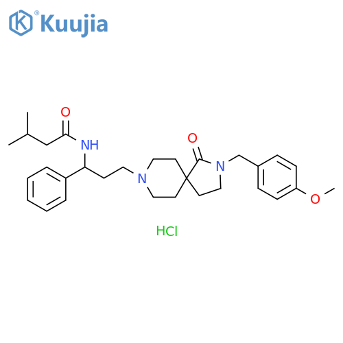 Butanamide, N-[3-[2-[(4-methoxyphenyl)methyl]-1-oxo-2,8-diazaspiro[4.5]dec-8-yl]-1-phenylpropyl]-3-methyl-, hydrochloride (1:1) structure