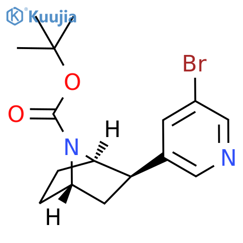 7-Azabicyclo[2.2.1]heptane-7-carboxylic acid, 2-(5-bromo-3-pyridinyl)-,1,1-dimethylethyl ester, (1R,2R,4S)- structure