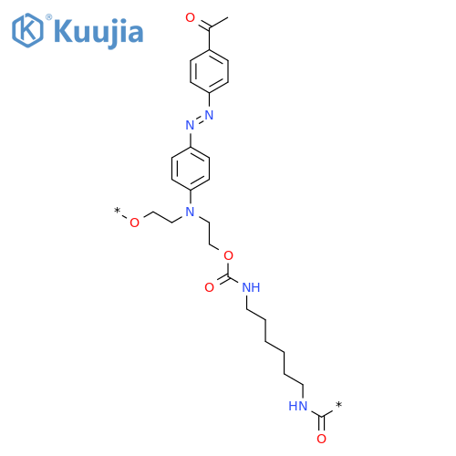 Poly[oxy-1,2-ethanediyl[[4-[(4-acetylphenyl)azo]phenyl]imino]-1,2-ethanediyloxycarbonylimino-1,6-hexanediyliminocarbonyl] structure