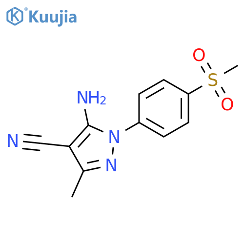 1H-Pyrazole-4-carbonitrile,5-amino-3-methyl-1-[4-(methylsulfonyl)phenyl]- structure