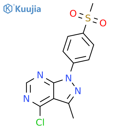 1H-Pyrazolo[3,4-d]pyrimidine,4-chloro-3-methyl-1-[4-(methylsulfonyl)phenyl]- structure