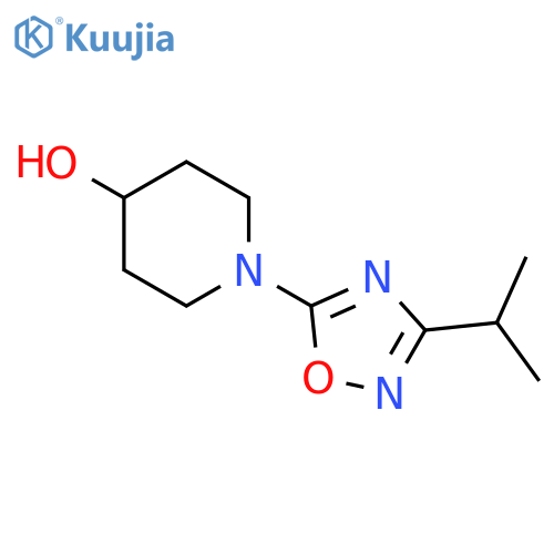 4-Piperidinol, 1-[3-(1-methylethyl)-1,2,4-oxadiazol-5-yl]- structure