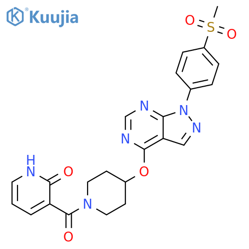Piperidine,1-[(1,2-dihydro-2-oxo-3-pyridinyl)carbonyl]-4-[[1-[4-(methylsulfonyl)phenyl]-1H-pyrazolo[3,4-d]pyrimidin-4-yl]oxy]- structure