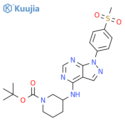 1-Piperidinecarboxylic acid, 3-[[1-[4-(methylsulfonyl)phenyl]-1H-pyrazolo[3,4-d]pyrimidin-4-yl]amino]-, 1,1-dimethylethyl ester structure