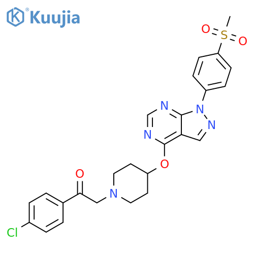 Ethanone,1-(4-chlorophenyl)-2-[4-[[1-[4-(methylsulfonyl)phenyl]-1H-pyrazolo[3,4-d]pyrimidin-4-yl]oxy]-1-piperidinyl]- structure