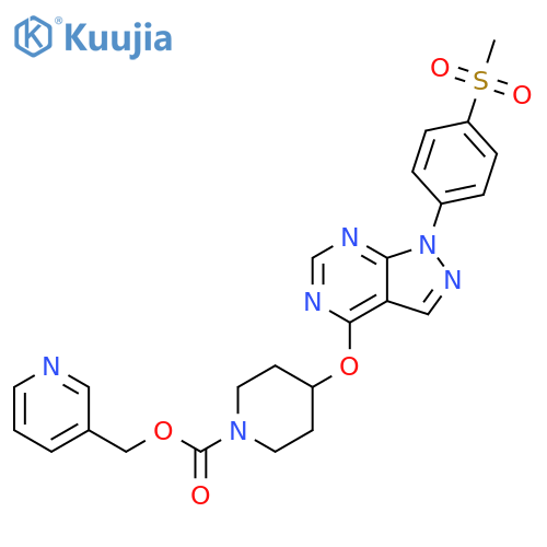1-Piperidinecarboxylic acid, 4-[[1-[4-(methylsulfonyl)phenyl]-1H-pyrazolo[3,4-d]pyrimidin-4-yl]oxy]-, 3-pyridinylmethyl ester structure