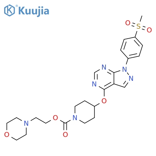 1-Piperidinecarboxylic acid, 4-[[1-[4-(methylsulfonyl)phenyl]-1H-pyrazolo[3,4-d]pyrimidin-4-yl]oxy]-, 2-(4-morpholinyl)ethyl ester structure