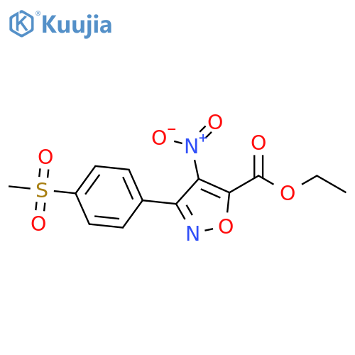 5-Isoxazolecarboxylic acid, 3-[4-(methylsulfonyl)phenyl]-4-nitro-, ethylester structure