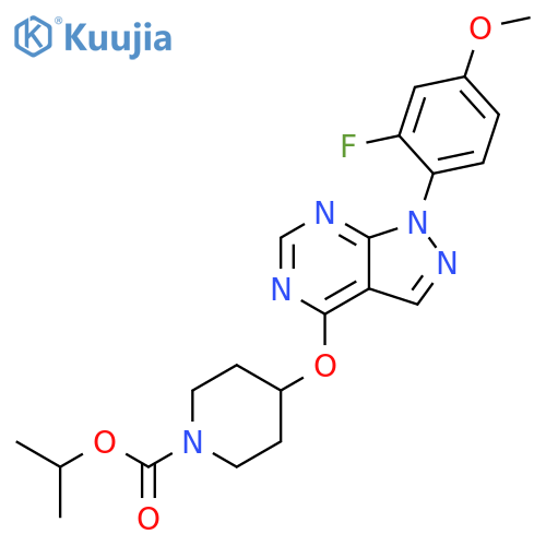 1-Piperidinecarboxylic acid, 4-[[1-(2-fluoro-4-methoxyphenyl)-1H-pyrazolo[3,4-d]pyrimidin-4-yl]oxy]-, 1-methylethyl ester structure