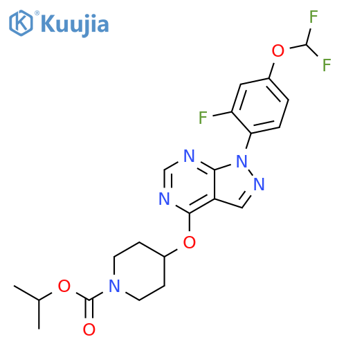 1-Piperidinecarboxylic acid,4-[[1-[4-(difluoromethoxy)-2-fluorophenyl]-1H-pyrazolo[3,4-d]pyrimidin-4-yl]oxy]-, 1-methylethyl ester structure