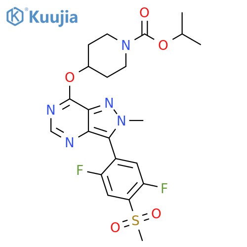 1-Piperidinecarboxylic acid,4-[[3-[2,5-difluoro-4-(methylsulfonyl)phenyl]-2-methyl-2H-pyrazolo[4,3-d]pyrimidin-7-yl]oxy]-, 1-methylethyl ester structure