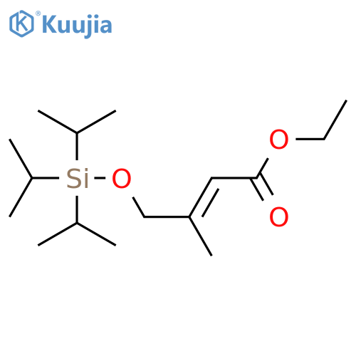 2-Butenoic acid, 3-methyl-4-[[tris(1-methylethyl)silyl]oxy]-, ethyl ester,  (2E)- structure