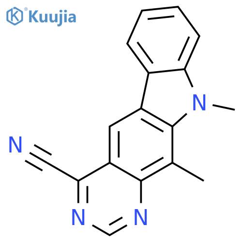 10H-Pyrimido[4,5-b]carbazole-4-carbonitrile, 10,11-dimethyl- structure