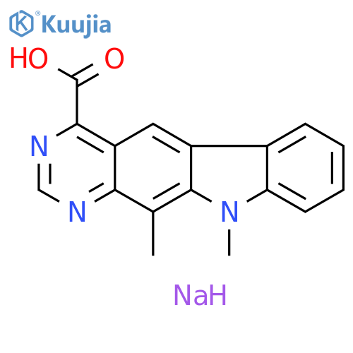 10H-Pyrimido[4,5-b]carbazole-4-carboxylic acid, 10,11-dimethyl-, sodium salt (1:1) structure
