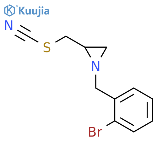 Thiocyanic acid, [1-[(2-bromophenyl)methyl]-2-aziridinyl]methyl ester structure