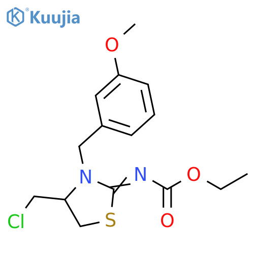 Carbamic acid, [4-(chloromethyl)-3-[(3-methoxyphenyl)methyl]-2-thiazolidinylidene]-, ethyl ester (9CI) structure