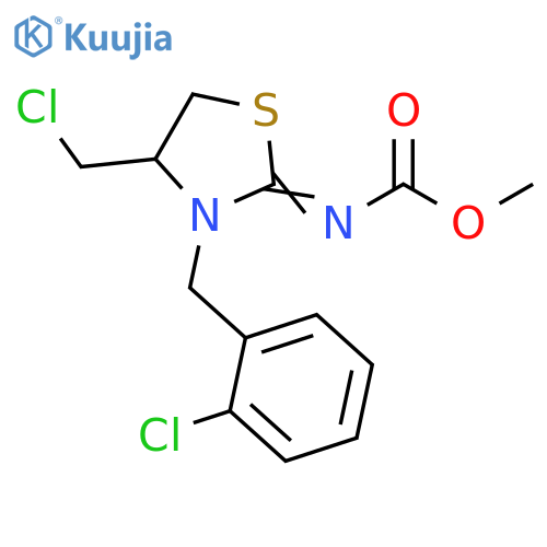 Carbamic acid,[4-(chloromethyl)-3-[(2-chlorophenyl)methyl]-2-thiazolidinylidene]-,methyl ester structure