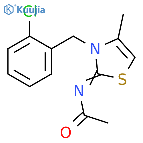 Acetamide, N-[3-[(2-chlorophenyl)methyl]-4-methyl-2(3H)-thiazolylidene]- structure