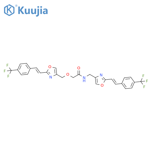 Acetamide, 2-[[2-[(1E)-2-[4-(trifluoromethyl)phenyl]ethenyl]-4-oxazolyl]methoxy]-N-[[2-[(1E)-2-[4-(trifluoromethyl)phenyl]ethenyl]-4-oxazolyl]methyl]- structure