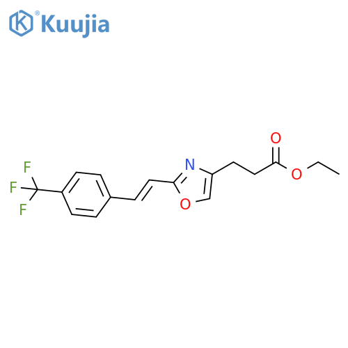 4-Oxazolepropanoic acid, 2-[(1E)-2-[4-(trifluoromethyl)phenyl]ethenyl]-,ethyl ester structure