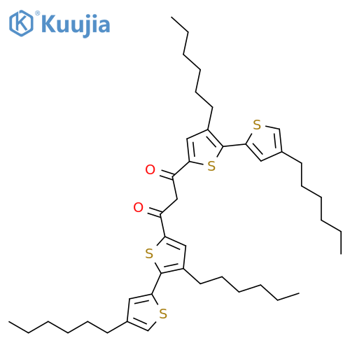 1,3-Propanedione, 1,3-bis(3,4'-dihexyl[2,2'-bithiophen]-5-yl)- structure