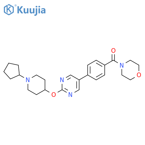 Methanone, [4-[2-[(1-cyclopentyl-4-piperidinyl)oxy]-5-pyrimidinyl]phenyl]-4-morpholinyl- structure