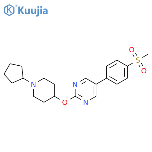 Pyrimidine, 2-[(1-cyclopentyl-4-piperidinyl)oxy]-5-[4-(methylsulfonyl)phenyl]- structure