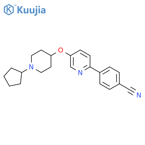 Benzonitrile, 4-[5-[(1-cyclopentyl-4-piperidinyl)oxy]-2-pyridinyl]- structure