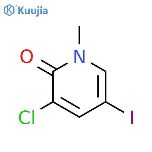 3-chloro-5-iodo-1-methyl-1,2-dihydropyridin-2-one structure