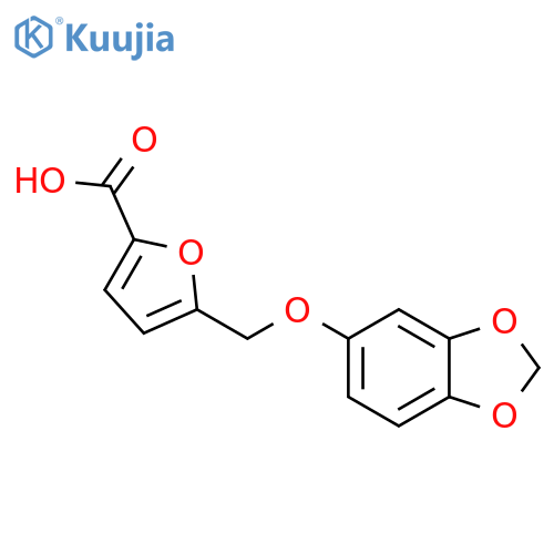 5-(1,3-dioxaindan-5-yloxy)methylfuran-2-carboxylic acid structure