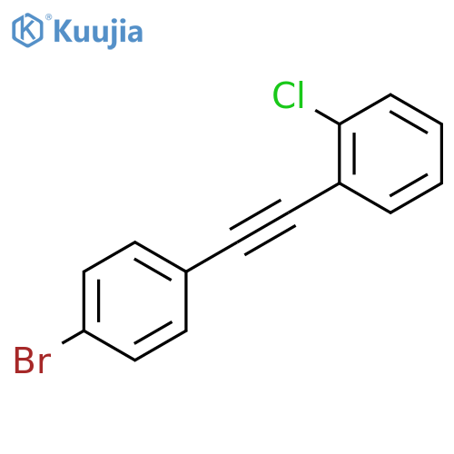Benzene, 1-[(4-bromophenyl)ethynyl]-2-chloro- structure