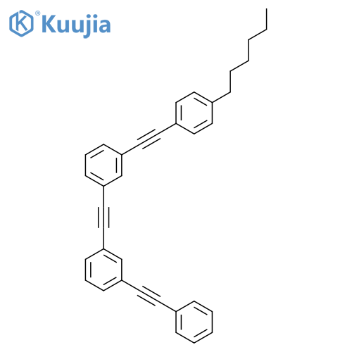 Benzene, 1-[[3-[(4-hexylphenyl)ethynyl]phenyl]ethynyl]-3-(phenylethynyl)- structure