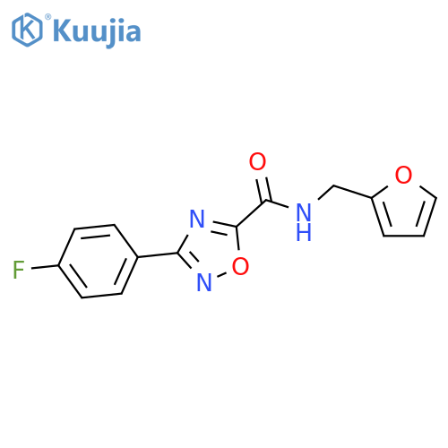 <br>3-(4-Fluoro-phenyl)-[1,2,4]oxadiazole-5-carboxylic acid (furan-2-ylmethyl)- amide structure
