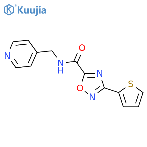 <br>3-Thiophen-2-yl-[1,2,4]oxadiazole-5-carboxylic acid (pyridin-4-ylmethyl)-am ide structure