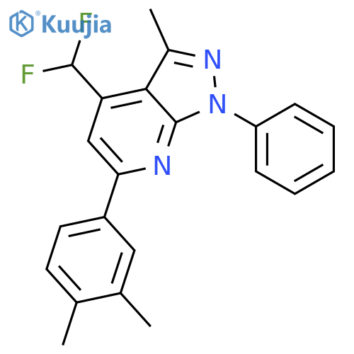 <br>4-(difluoromethyl)-6-(3,4-dimethylphenyl)-3-methyl-1-phenyl-1H-pyrazolo[3,4 -b]pyridine structure