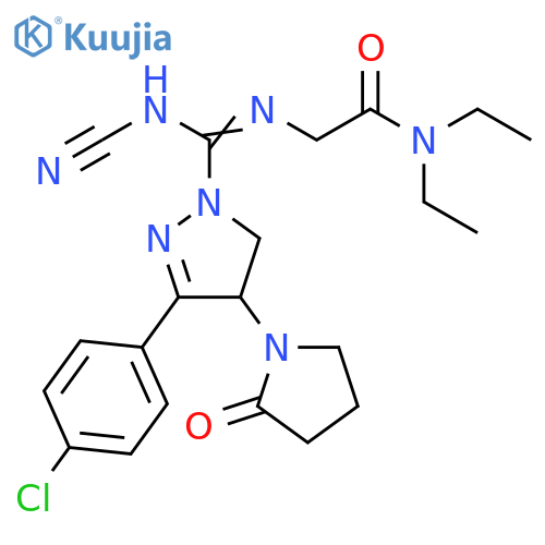 Acetamide, 2-[[[3-(4-chlorophenyl)-4,5-dihydro-4-(2-oxo-1-pyrrolidinyl)-1H-pyrazol-1-yl](cyanoamino)methylene]amino]-N,N-diethyl- structure