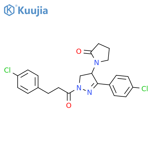 1H-Pyrazole,3-(4-chlorophenyl)-1-[3-(4-chlorophenyl)-1-oxopropyl]-4,5-dihydro-4-(2-oxo-1-pyrrolidinyl)- structure