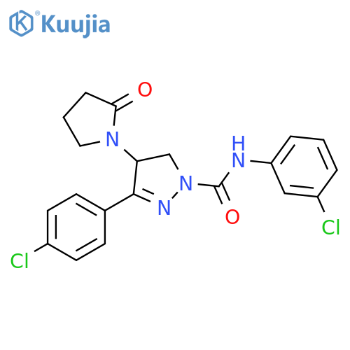 1H-Pyrazole-1-carboxamide,N-(3-chlorophenyl)-3-(4-chlorophenyl)-4,5-dihydro-4-(2-oxo-1-pyrrolidinyl)- structure