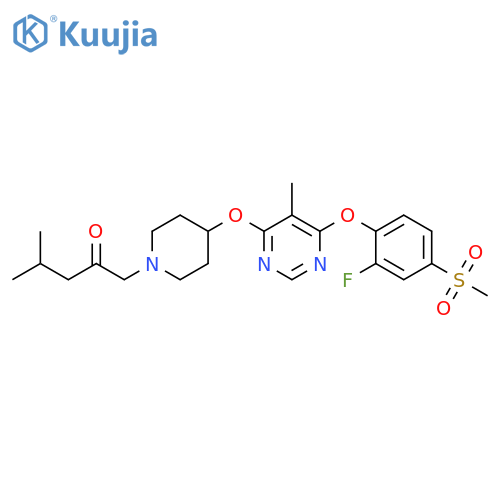 2-Pentanone,1-[4-[[6-[2-fluoro-4-(methylsulfonyl)phenoxy]-5-methyl-4-pyrimidinyl]oxy]-1-piperidinyl]-4-methyl- structure