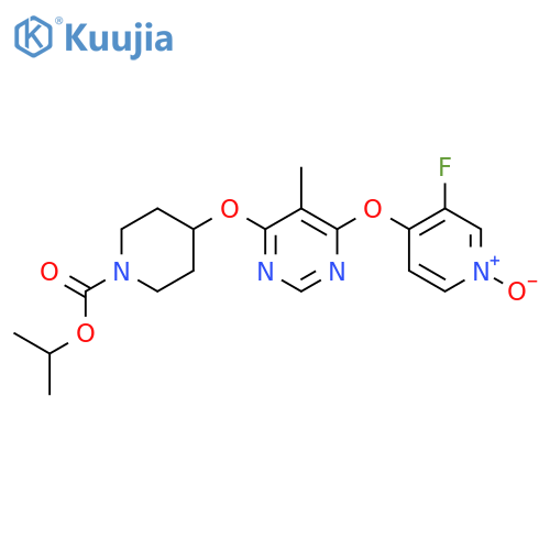 1-Piperidinecarboxylic acid,4-[[6-[(3-fluoro-1-oxido-4-pyridinyl)oxy]-5-methyl-4-pyrimidinyl]oxy]-,1-methylethyl ester structure