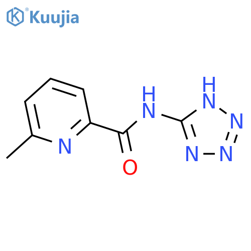 6-methyl-N-(1H-tetrazol-5-yl)-2-pyridinecarboxamide structure