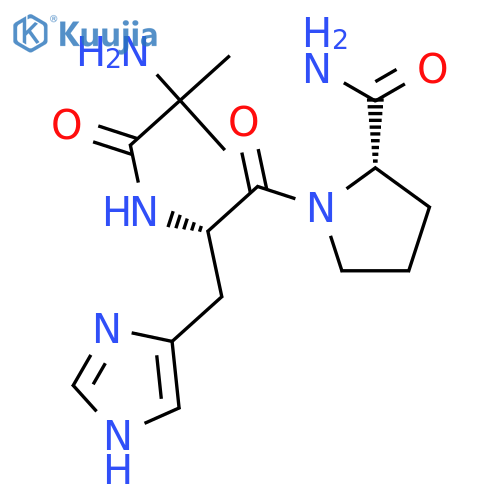 2-Methylalanyl-L-histidyl-L-prolinamide structure